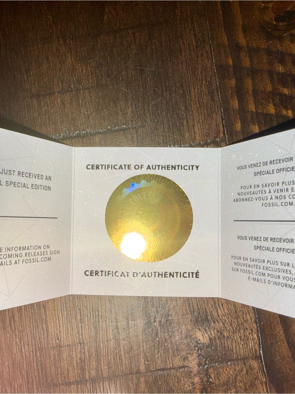 Fossil Certificate of Authenticity with Gold Seal - Picture 2 of 4
